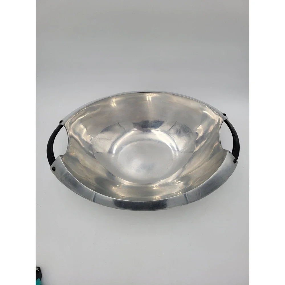 Dansk Rivet‎ Serving Bowl aluminum holloware Metal Modern discontinued 16